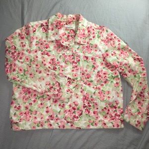 Christopher and Banks Floral Print Denim Jacket